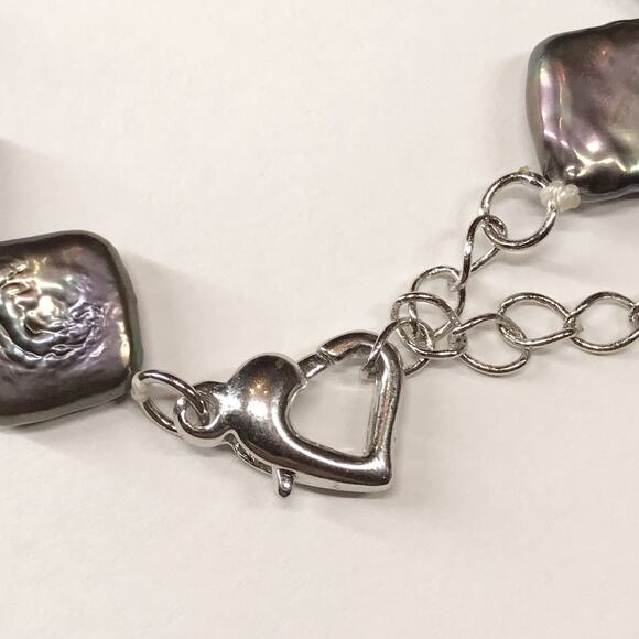 M&M Signed Genuine Freshwater Square Diamond Flat Coin Pearl Baroque Peacock 13m - Picture 12 of 12